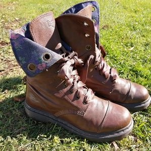 Brown Doc Martens Triumph Fold-down Combat Boots